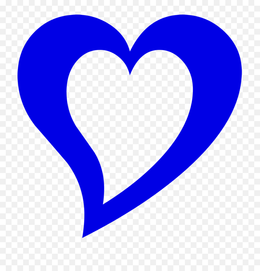 Blue Heart Outline - Blue Outline Heart Transparent Png,Blue Heart Png