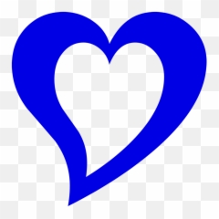 Blue Heart Outline - Blue Outline Heart Transparent Png,Blue Heart Png