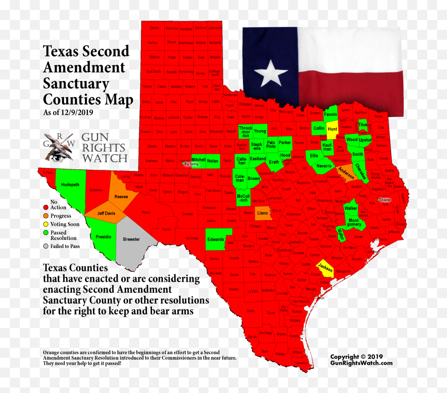 Gun Rights Watch - Texas Adds Six More Second Amendment Second Amendment Sanctuary Counties In Texas Png,Texas Star Png