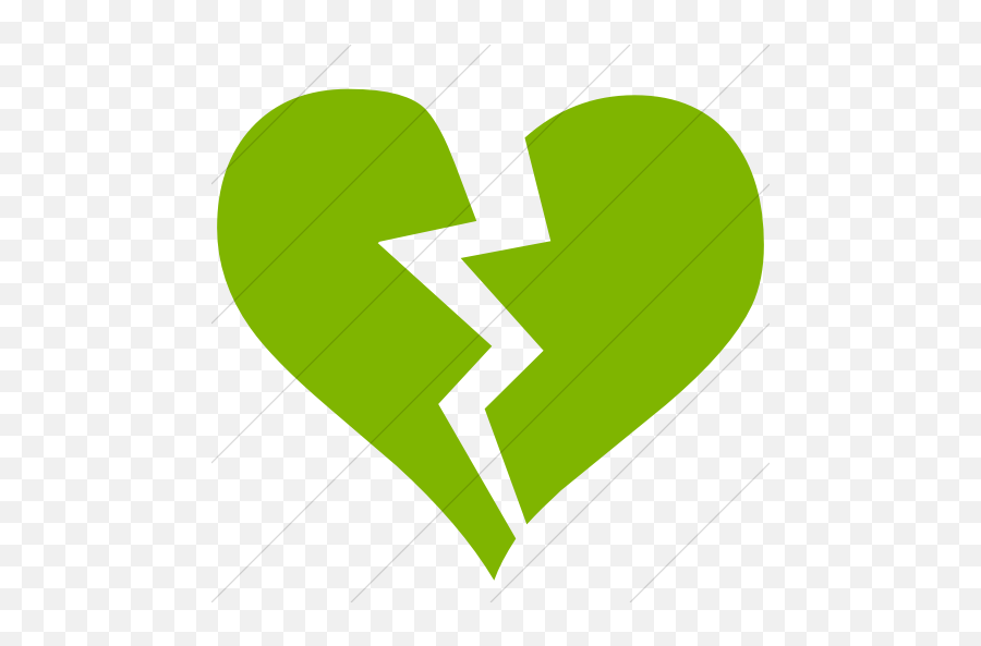 Iconsetc Simple Green Classica Broken Heart Icon - Broken Heart Icon Transparent Png,Green Heart Png
