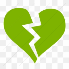 Iconsetc Simple Green Classica Broken Heart Icon - Broken Heart Transparent png