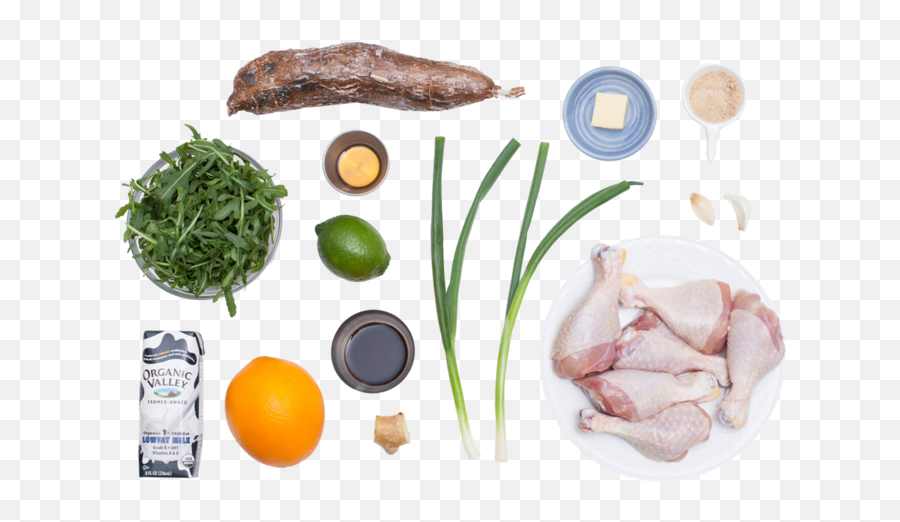 Orange - Glazed Chicken Drumsticks With Mashed Yucca Chicken Chicken Meat Png,Yucca Png