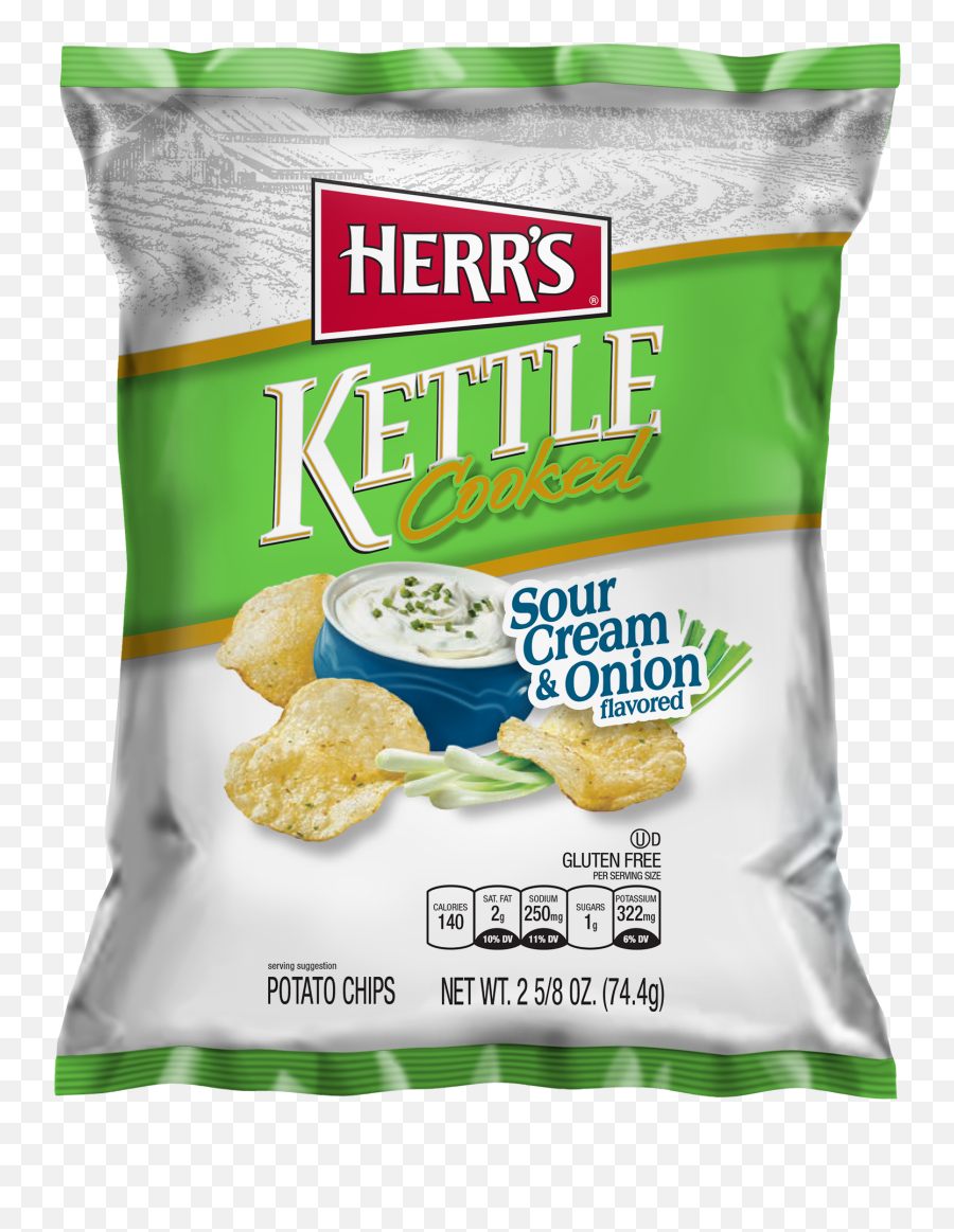 Sour Cream U0026 Onion Kettle Cooked Potato Chips Herru0027s Png Transparent