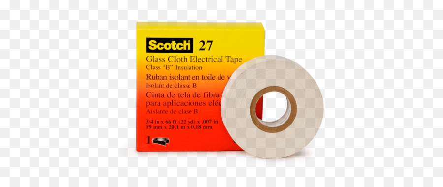 3m Scotch 27 Glass Cloth Electrical Tape Size 12 In X 66 Ft White Color - Scotch 27 3m Png,Scotch Tape Png