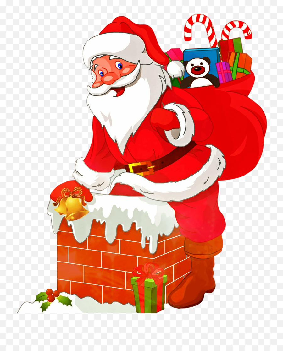 Nikolaus Bilder Kostenlos Downloaden Merry Christmas - Cartoon Santa Going Down Chimney Png,Png Downloaden