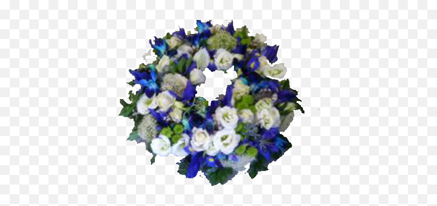 White And Blue Wreath - Bouquet Png,White Wreath Png