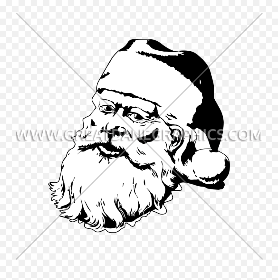 Santau0027s Face Production Ready Artwork For T - Shirt Printing Santa Claus Png,Santa Face Png