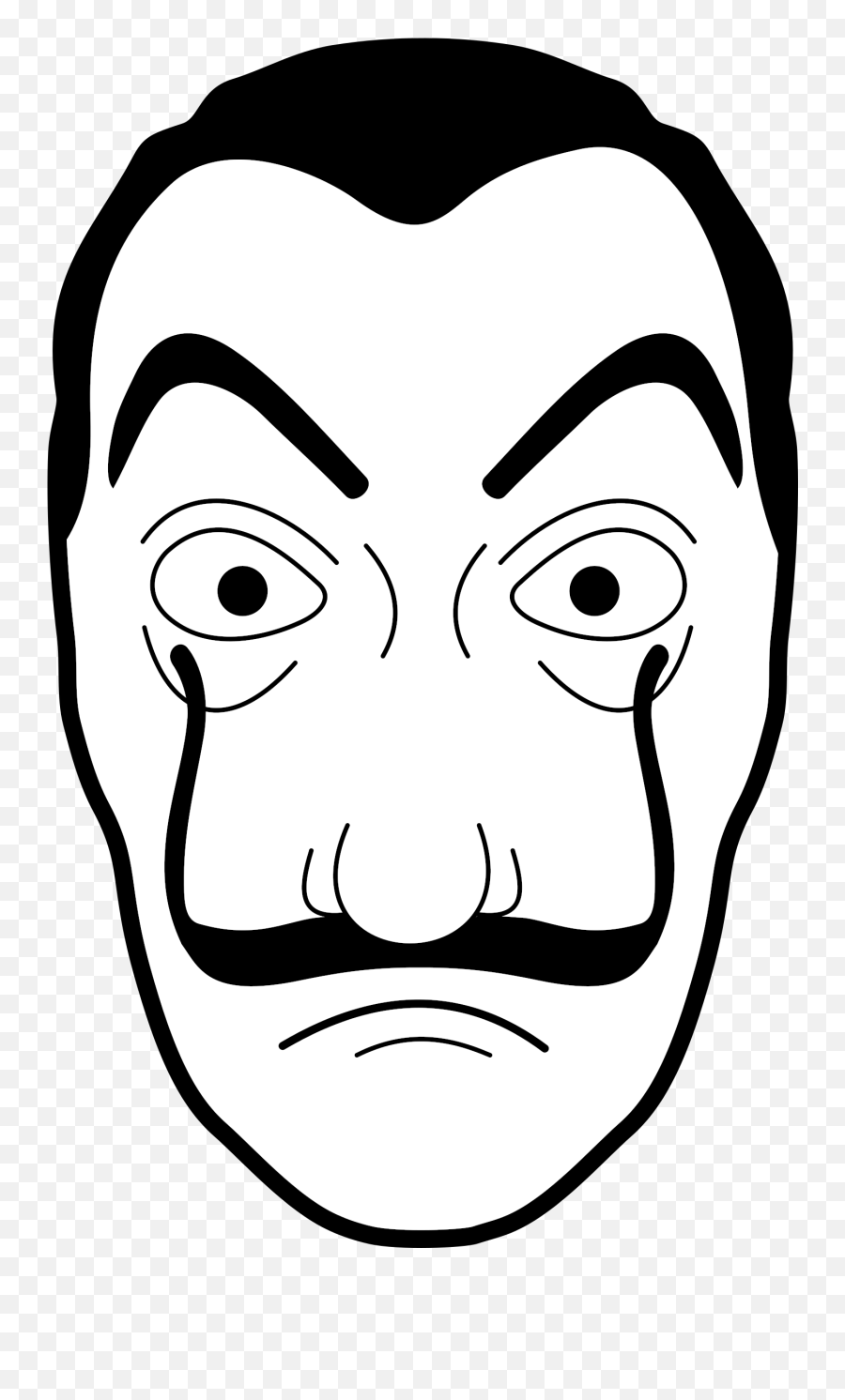 Drawing Detail Mask Picture 1027535 - Money Heist Mask Drawing Png,Oni Mask Png
