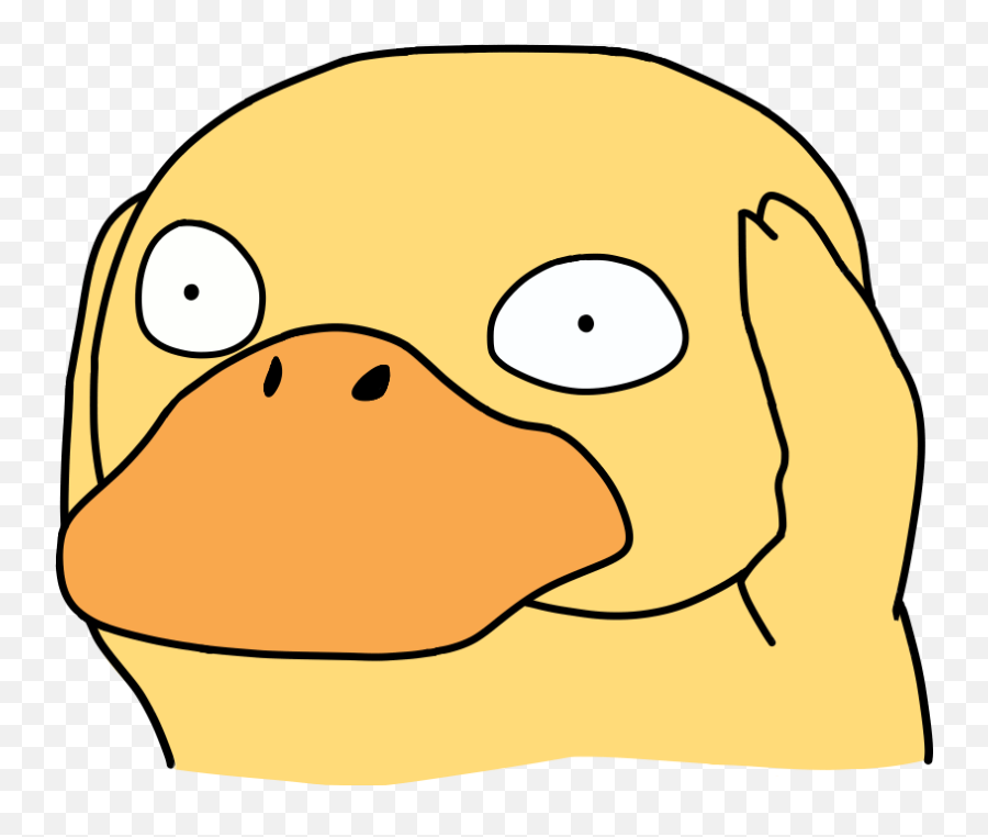 Shook Psyduck Duck Pokemon Omg Yellow Drawn Meme Freeto - Pokemon Duck Png,Psyduck Png