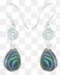 Dangle Tear Drop Earring Abalone Powa Sea Shell Spiral Golden Brass - Earrings png