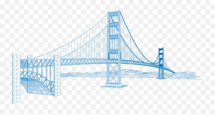 Golden Gate Bridge Eiffel Tower Vector - Free Bridge Png,Bridge Png