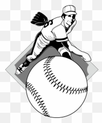Softball Player - Baseball Clipart Softball Black And White Clip Art Baseball Player Black And White Png,Baseball Clipart Png