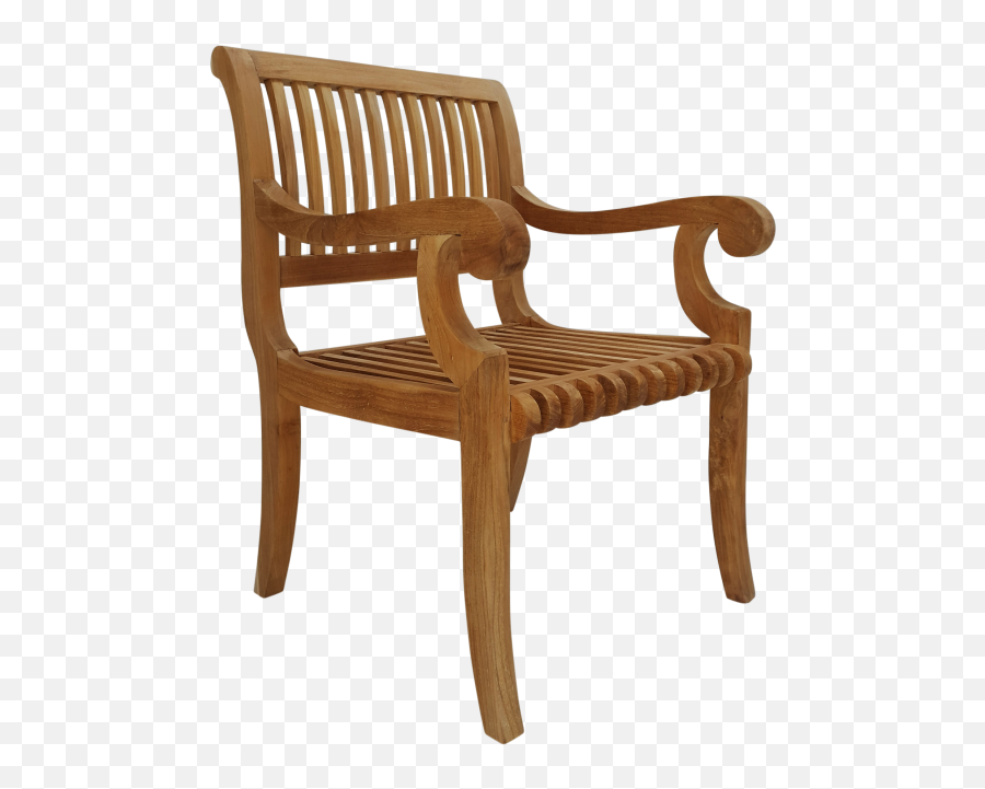 Download Hd Teak Curve Patio Chair - Chair Transparent Png Solid,Lawn Chair Png