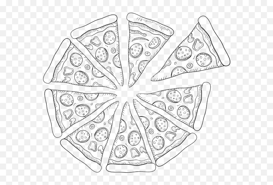 Drawing Boxes Pizza - Transparent Pizza Sketch Png,Line Drawing Png