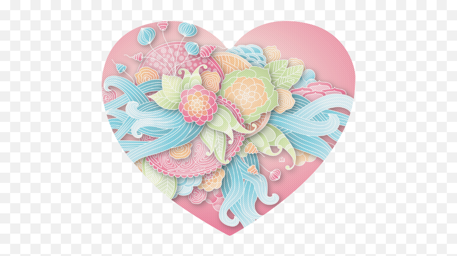 Bright Blue Green Pink Yellow Flowers Heart - Shaped Mousepad Id D131432 Girly Png,Green And Yellow Flower Logo