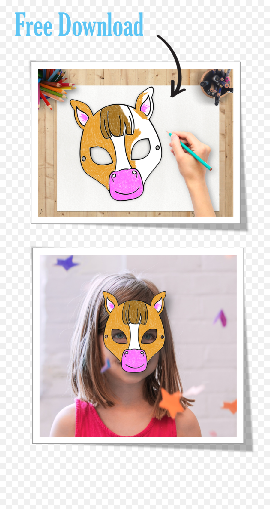 Download Free Horse Mask Coloring Activity For Your Kids Try - Child Png,Horse Mask Png