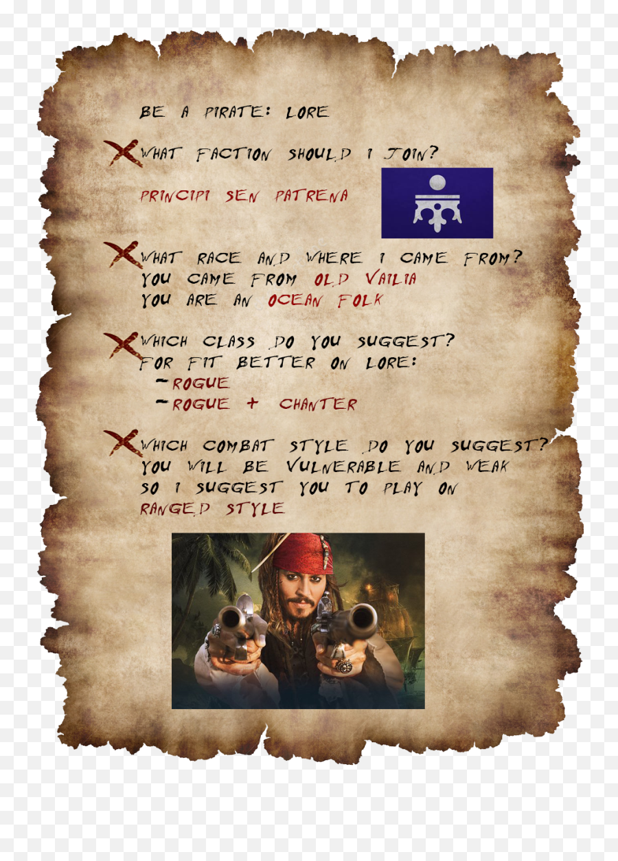 Lore - Friendly Pirate Portrait And Tips At Pillars Of Letter Png,Pirates Of The Caribbean Folder Icon