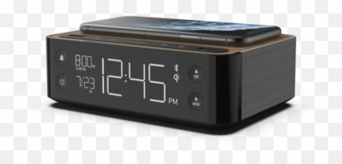 Modern Clock With Wireless Charger And Png
