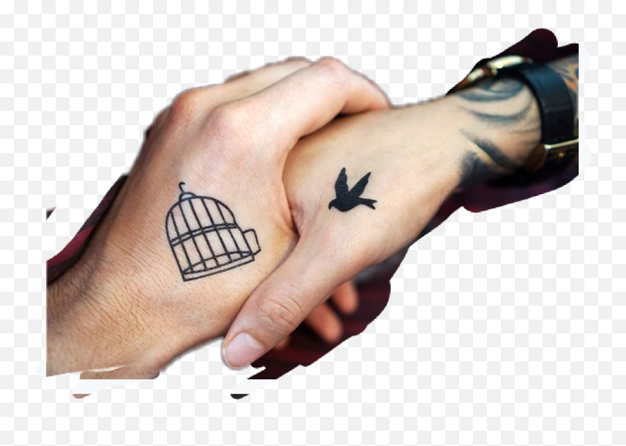Unique Couple Hand Tattoo - Couple Tattoos Designs Small Png,Movie Icon Tattoos