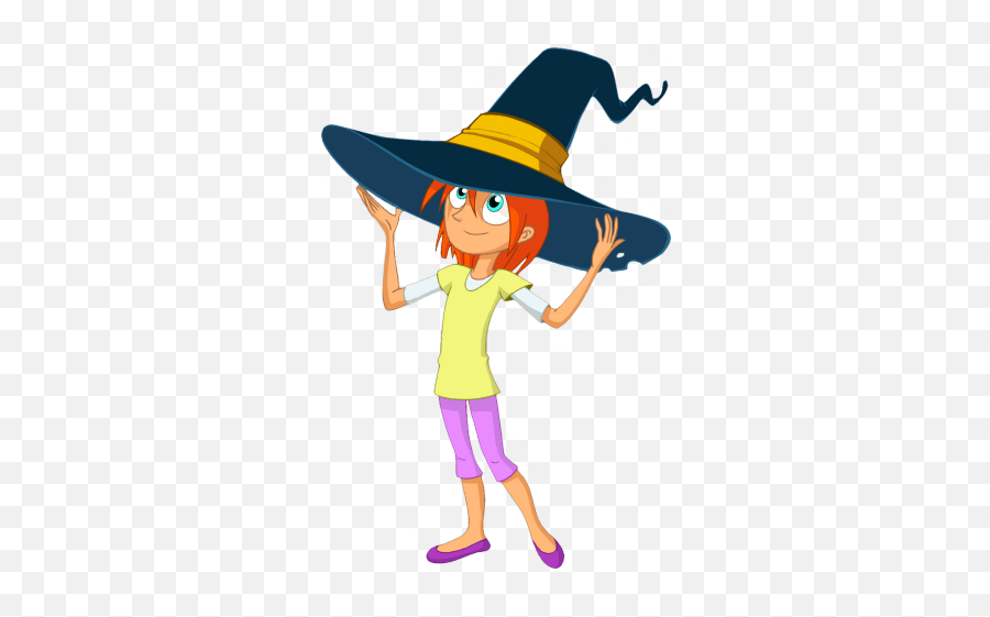 Bat Pat Character Rebecca Wearing Huge Hat Transparent Png - Bat Pat Rebecca,Witch Hat Transparent Background