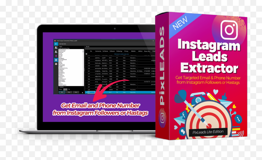 Pixleads Instagram Extractor - Get Real Emails Or Phone Instagram Leads Extractor Crack Png,Zillow Icon For Email Signature
