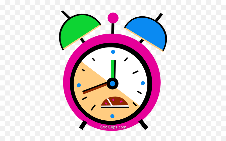 Colorful Alarm Clock Royalty Free Vector Clip Art - Colorful Alarm Clock Png,Alarm Clock Transparent Background
