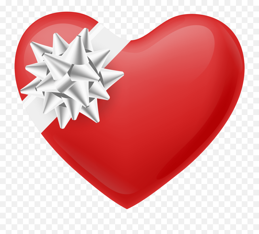 Heart With White Bow Transparent Png Image - Coração Banner Png,White Bow Png