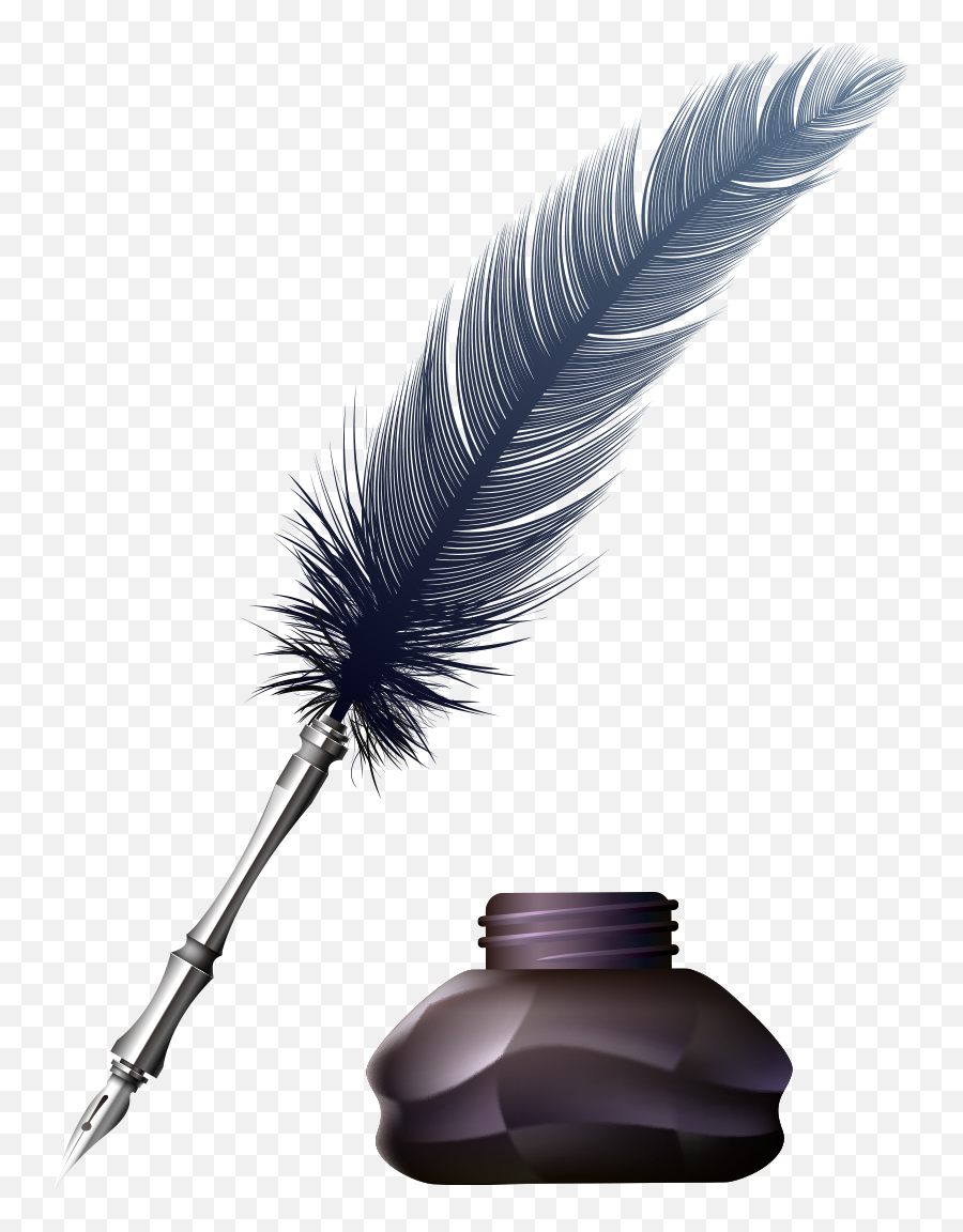 Download Inkwell Pen Png Image For Free - Feather Ink Pen Png,Quill Pen Png