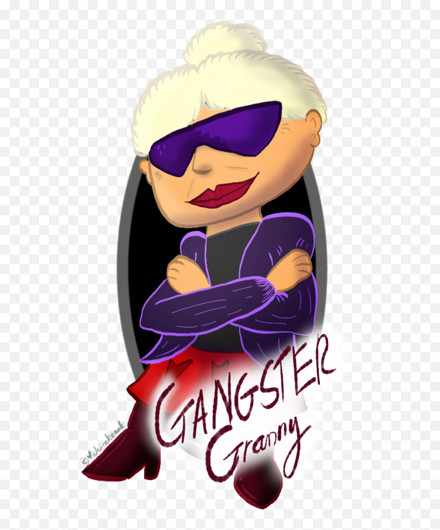 Grandmother Clipart Rolling Walker - Gangster Granny Png Cool Grandma Png Cartoon,Gangsta Icon