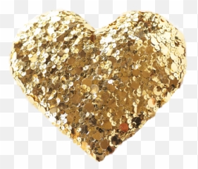 Gold Glitter Heart Png Transparent Heartpng - Manualidades Con Brillos