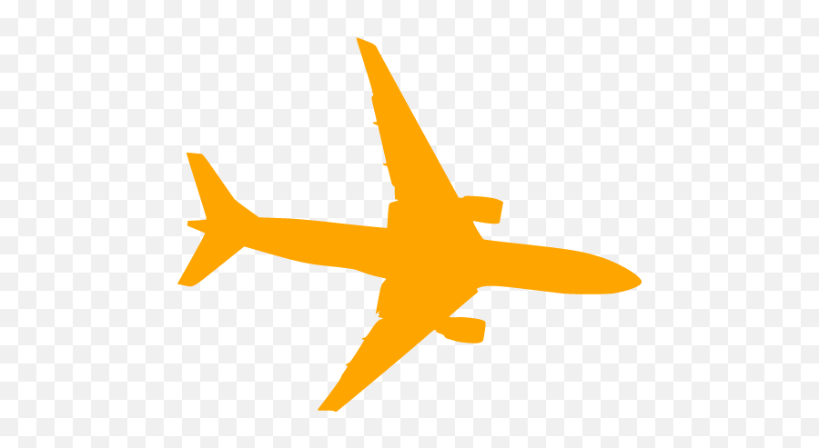 Orange Airplane 10 Icon - Free Orange Airplane Icons Clear Background Plane Transparent Background Png,Jet Icon