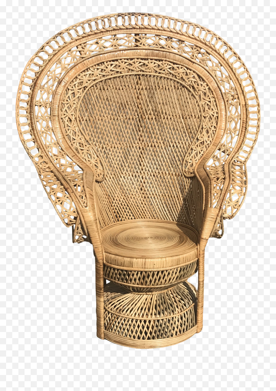 Peacock Emmanuelle High Back Wicker Throne Armchair - Space Needle Png,Throne Icon
