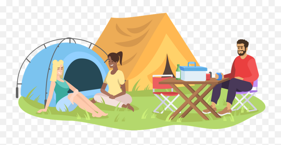 Premium Camping Festival Illustration Pack From People - Camping Folder Png,Camping Cartoon Icon