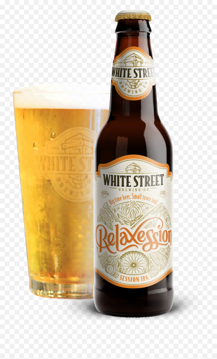 Relaxession U2014 White Street Brewing Co - Kolsch Beer Png,Beer Bottle Transparent Background