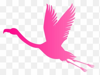 Pink Silhouette Of Flying Flamingo Illustration Material - Flamingo Silhouette Clipart Png,Pink Flamingo Icon