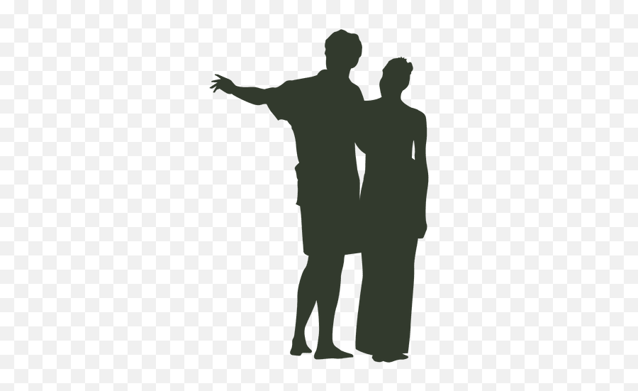 Couple Huging Silhouette Pointing - Transparent Png U0026 Svg Clip Art ...