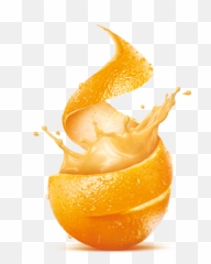 Soy Juice Mixed With Fruits Packaging - Splash Orange Png