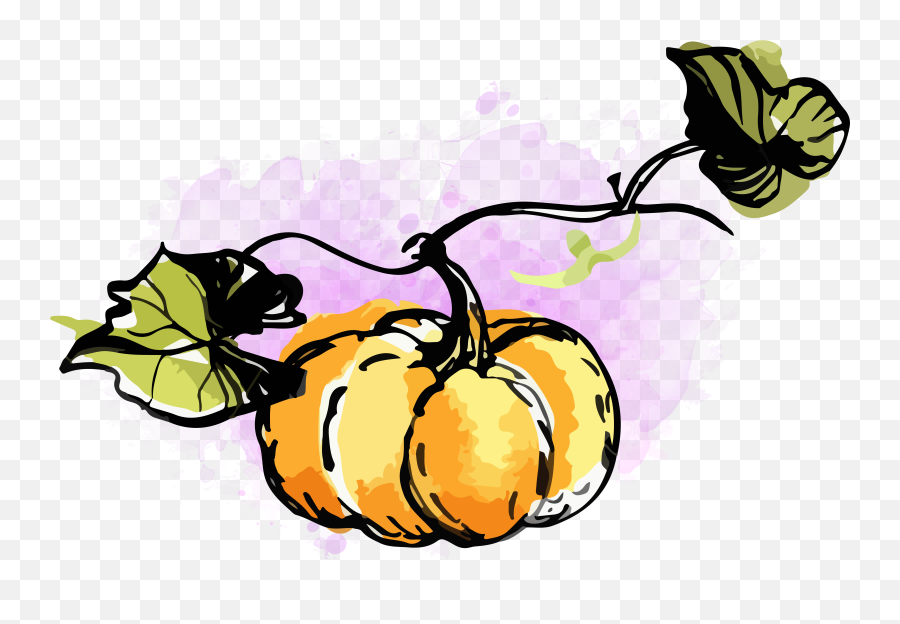 Watercolor Pumpkin Clipart - Free Watercolor Fall Clipart Watercolor Fall Clipart Free Png,Pumpkin Clipart Transparent