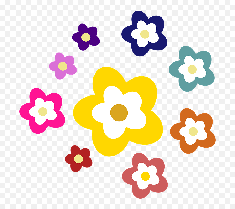 Flower Clipart Herb Garden Nature Flowers Daisy - Flowers Different Colors Clip Art Png,Flowers Clip Art Png