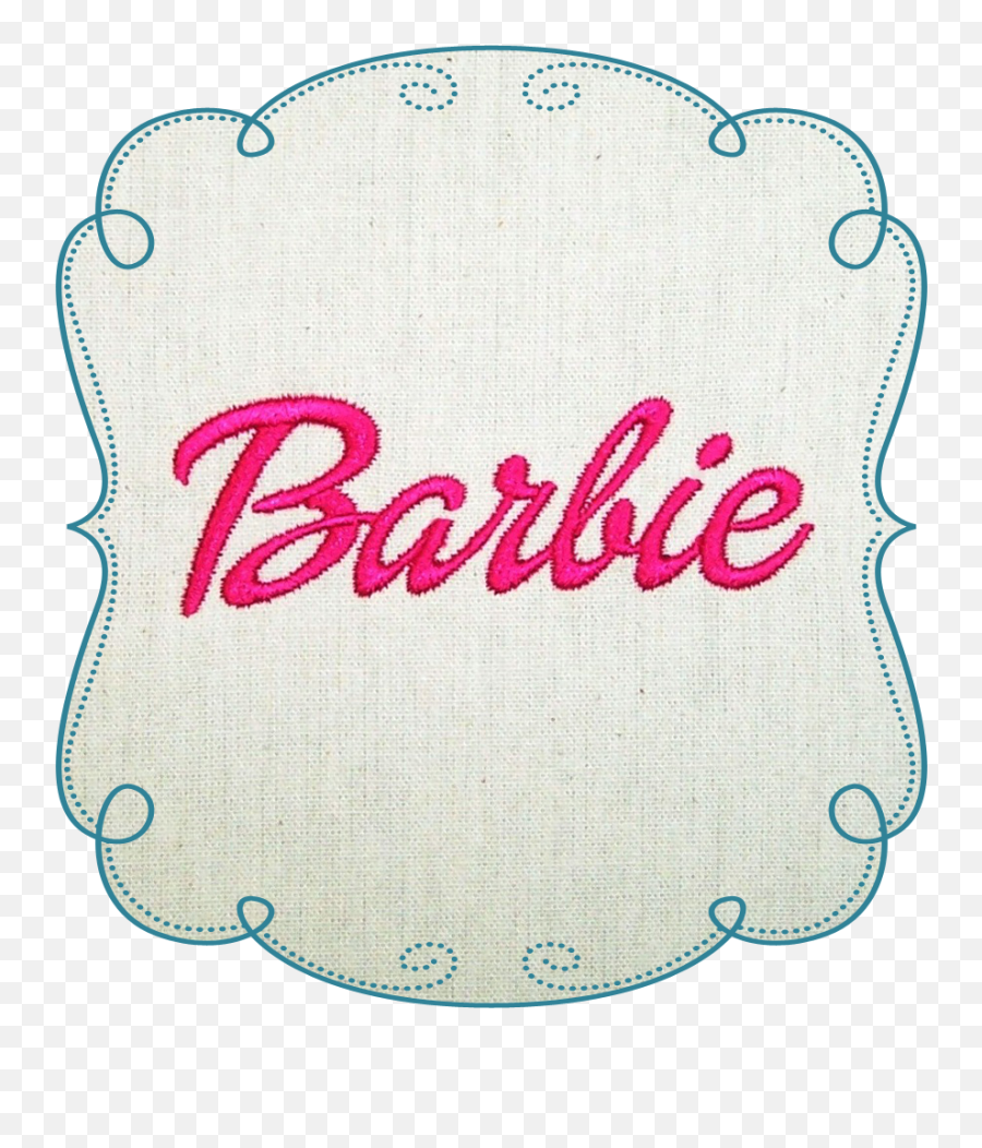 Barbie Logo Applique Machine Embroidery Design - Label Png,Barbie Logo Png