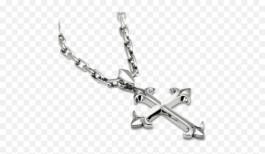 Platinum Cross Pendant 3ps152 - Chain Png,Cross Necklace Png