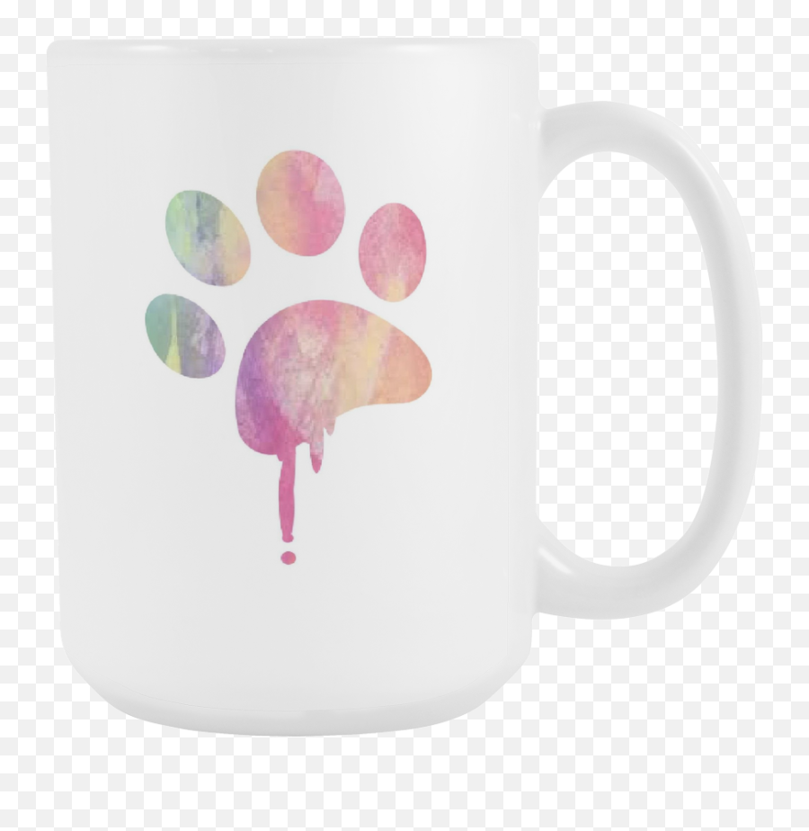 Fresh Watercolor Paw Print Coffee Mug 15 Oz - Watercolor Paw Png Watercolor Paw Print,Paw Png