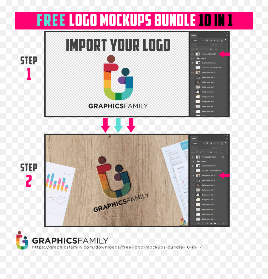 Download Free Psd Logo Mockups Bundle 10 In 1 Vertical Png Logo Mockup Psd Free Transparent Png Images Pngaaa Com