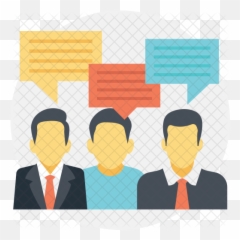 People Network Icon - Group Discussion Flat png