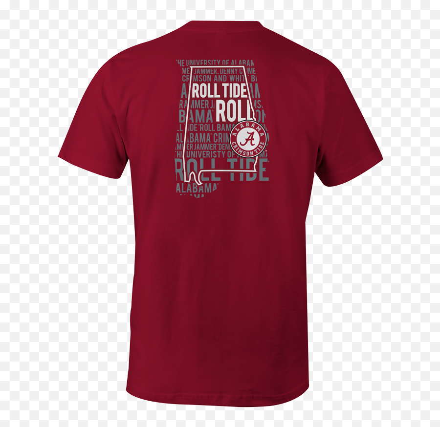 Ncaa Alabama Crimson Tide State Outline - Short Sleeve Png,Roll Tide Png