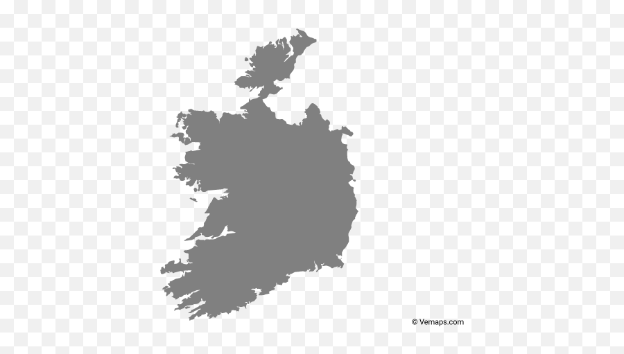 Grey Map Of Ireland With Counties - Ireland Map Vector Png,Ireland Png