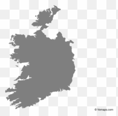 Grey Map Of Ireland With Counties - Vector png