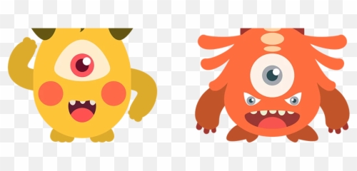 Cute Little Monster Cartoon Design With Big Eyes And Small - Fictional Character png