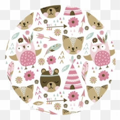 Vinyl Rug For Kids Bears And Owls - Decorative png