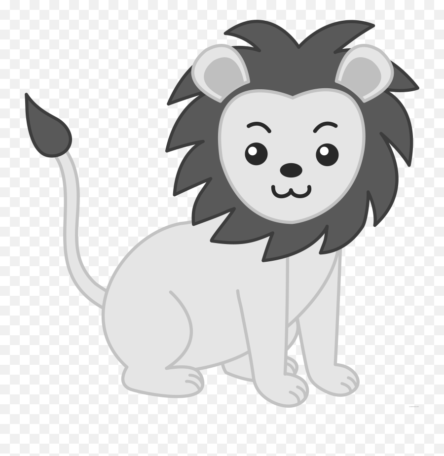 Download Hd Free Pete Cat - Cartoon Lion Clipart Black And Baby Animal Clipart Black And White Png,Pete The Cat Png